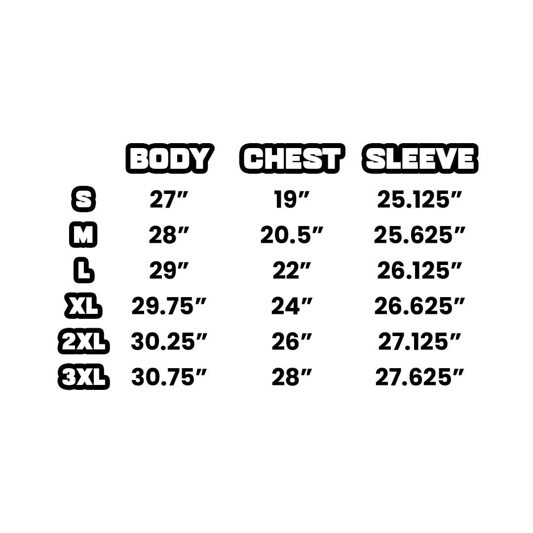  Size Chart